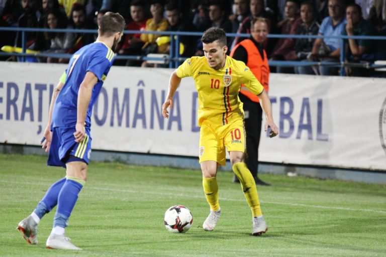 Echipa de tineret a României, cu un pas la Europene după 20 de ani. Ianis Hagi, gol din corner